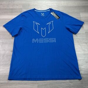 NEW Messi Collection Shirt Mens XL Blue‎ Logo Graphic Cotton Crewneck Tee Soccer